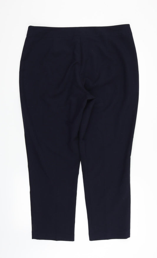 Mia Moda Womens Blue Trousers Size 16 L31 in