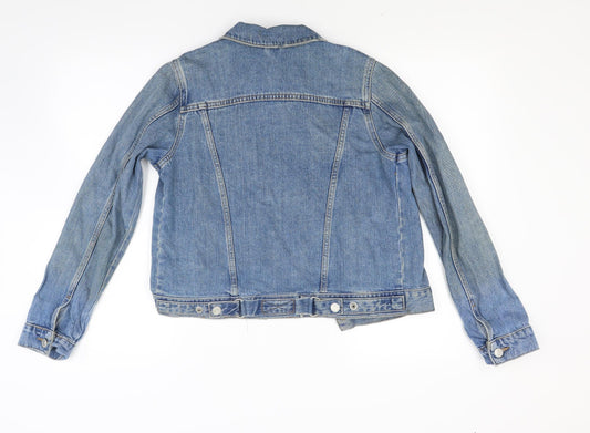 Topshop Womens Blue Denim Jacket Coat Size 8