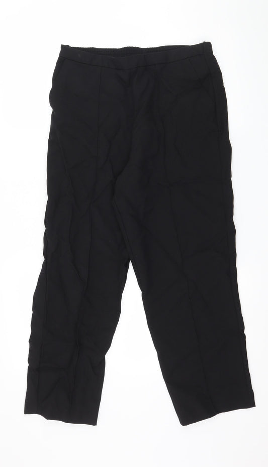 Womens UK Size 32 in EWM Regular Fit Black Trousers