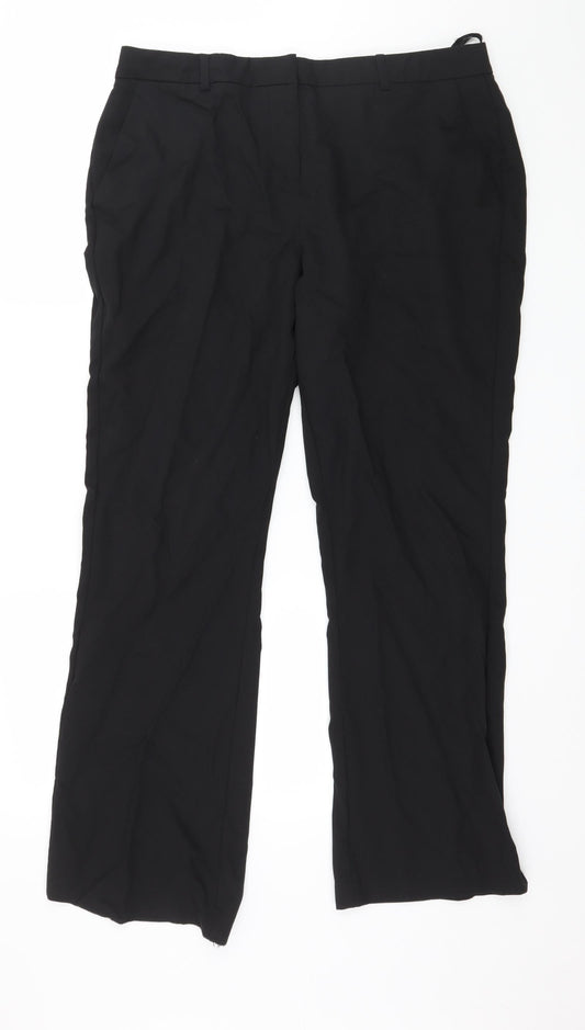 Womens UK Size 14 Nutmeg Regular Fit Black Trousers