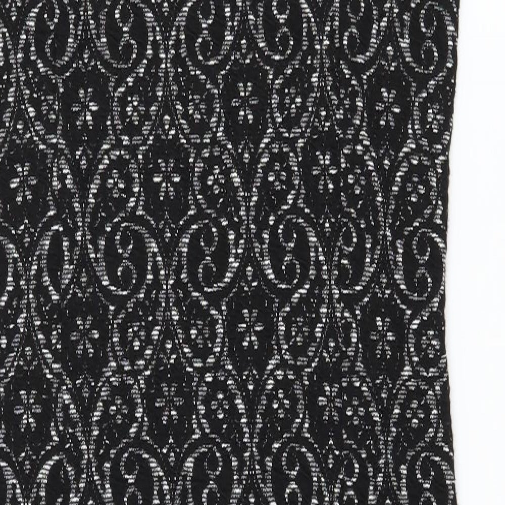 NEXT Womens Black Geometric Jersey Bodycon Size 8