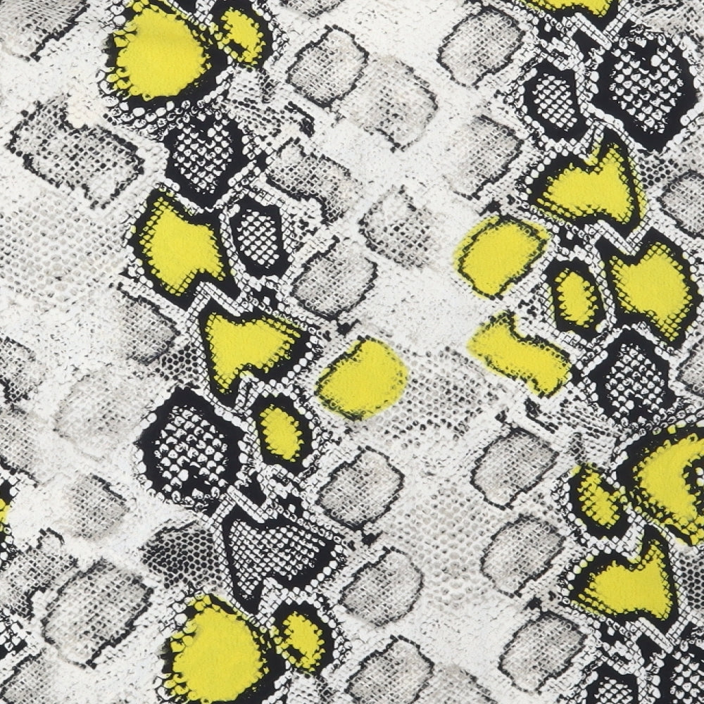 F&F Womens Grey Animal Print Basic Blouse Size 6