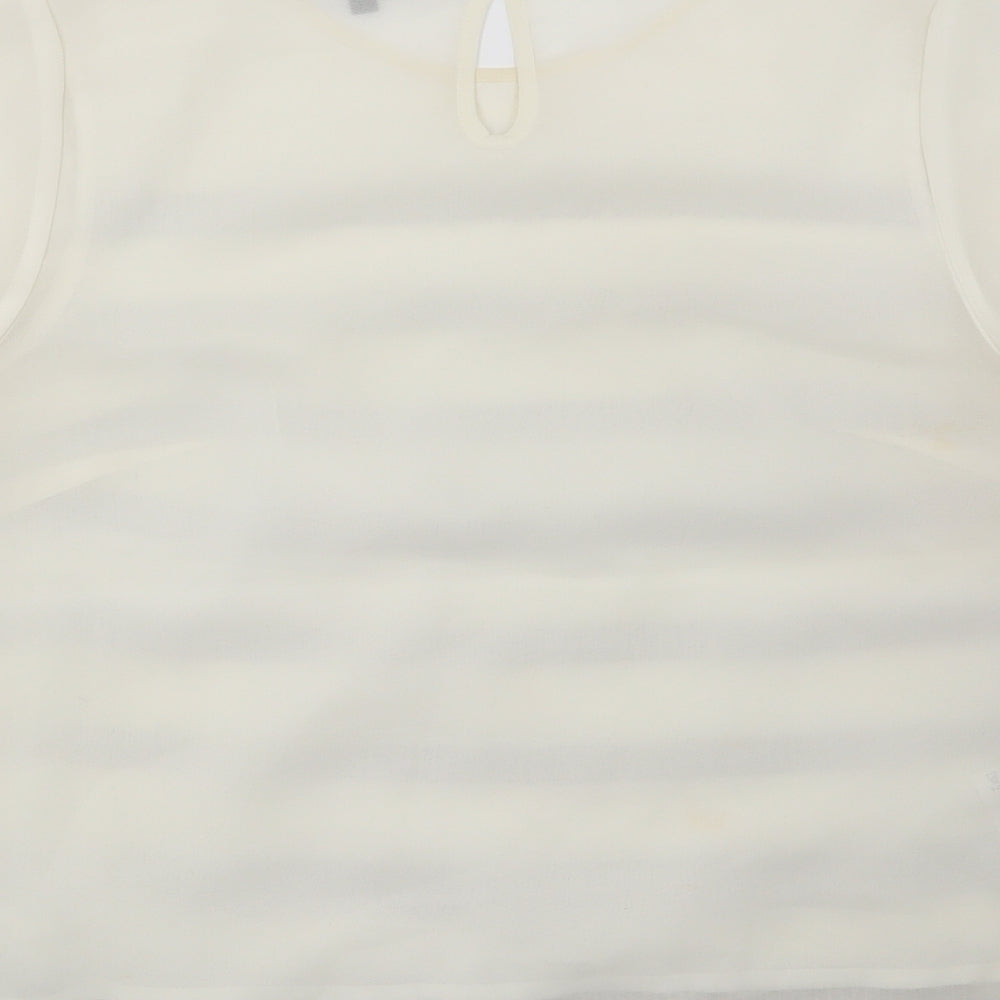 Papaya Womens Beige Striped Basic Blouse Size 10