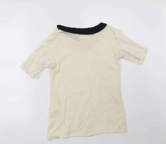 Womens UK Size 8 NEXT Beige Basic Blouse