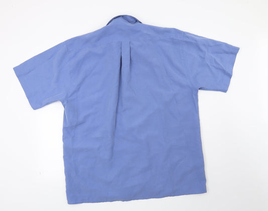 Mens UK Collar Size L Pod Smart Blue Dress Shirt
