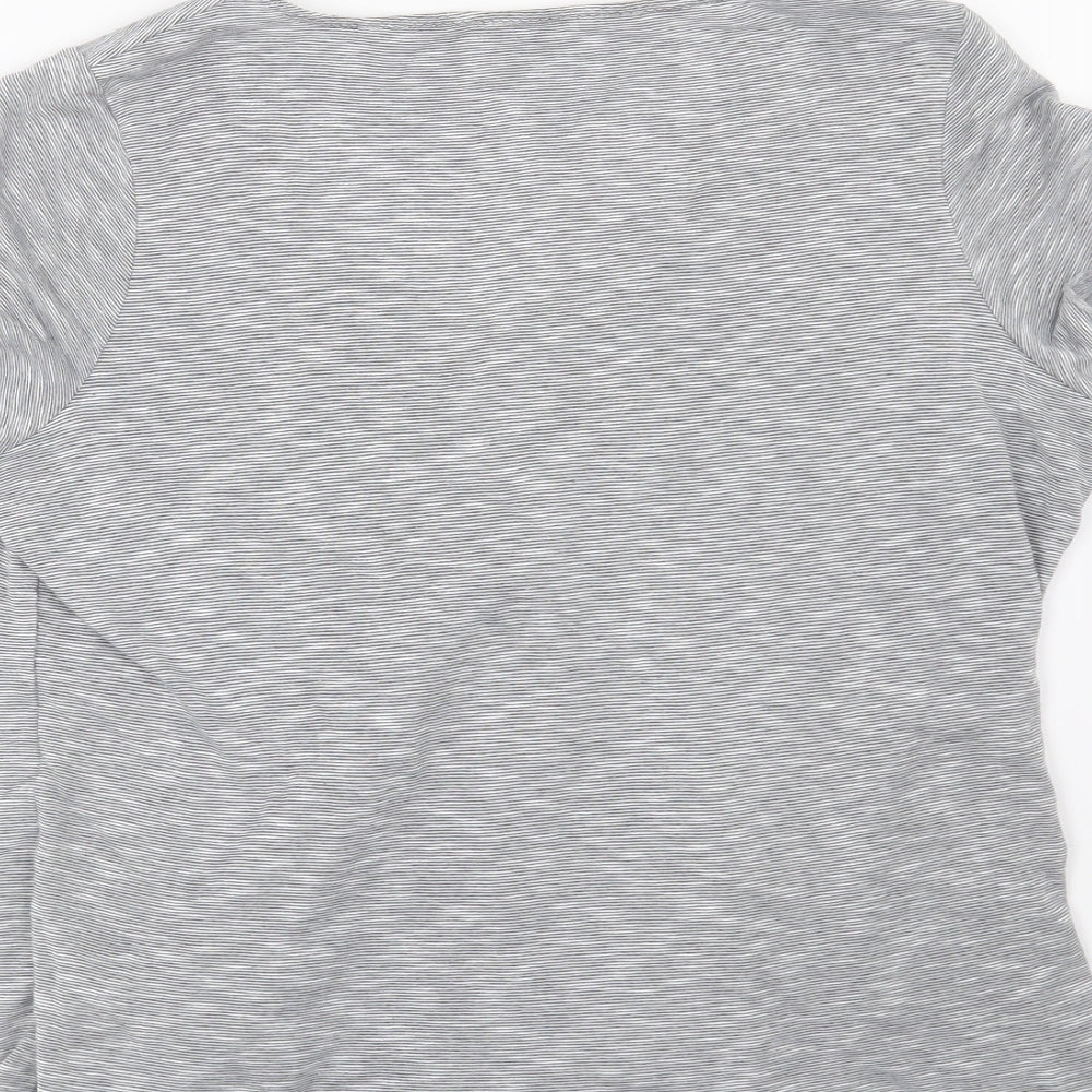 Per Una Womens Grey Striped Basic T-Shirt Size 14