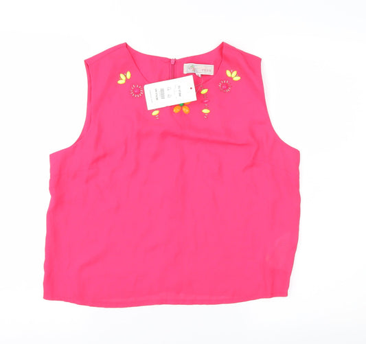 Cameo Rose Womens Pink Basic Blouse Size 14