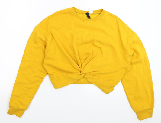 Womens UK Size M Divided Yellow Pullover Sweatshirt