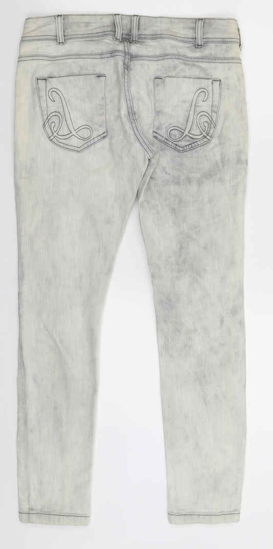 Lipsy Womens Grey Denim Skinny Jeans Size 31 in L28 in