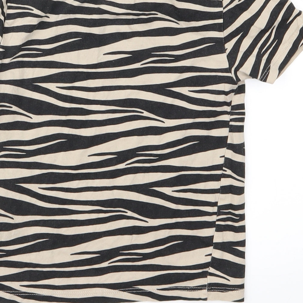 H&M Boys Beige Animal Print Basic T-Shirt Size 2 Years