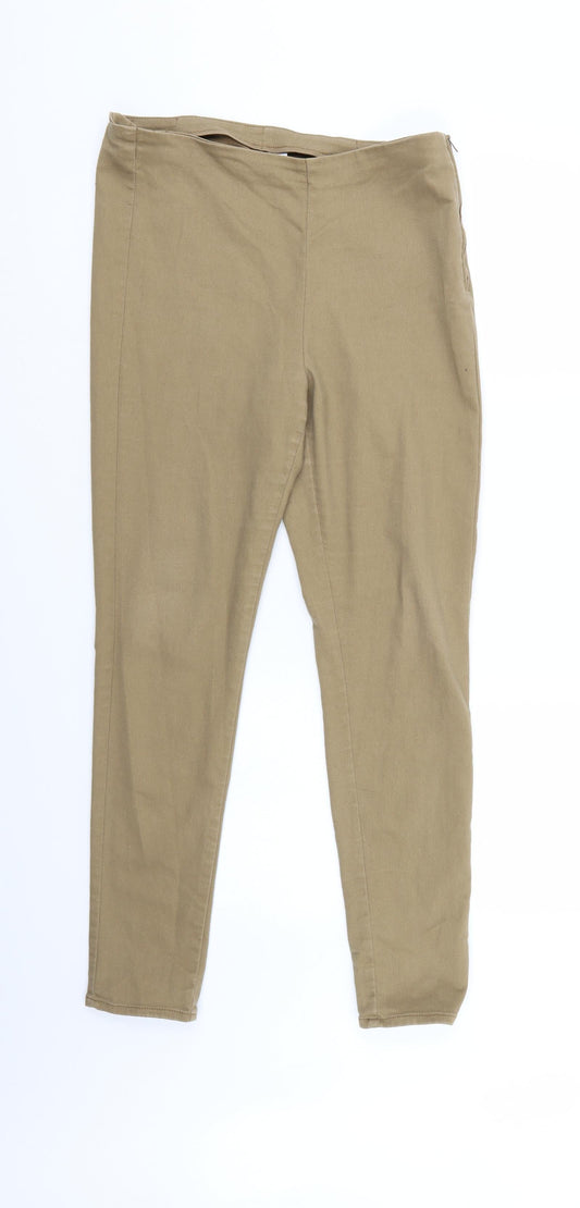 Womens UK Size 14 Divided Regular Fit Brown Trousers