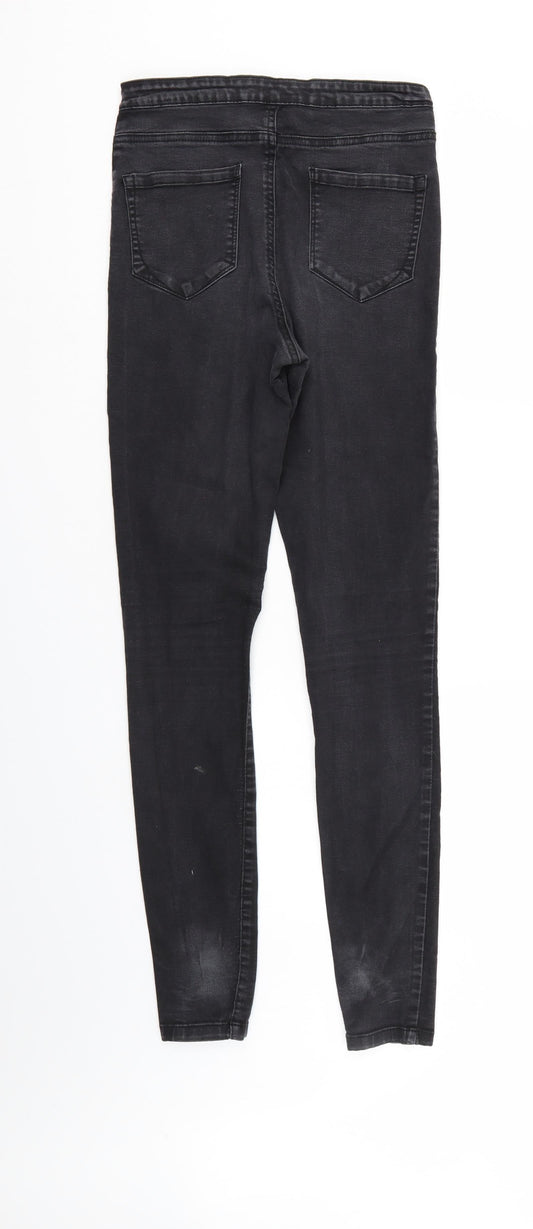 Denim & Co. Womens Black Denim Tapered Jeans Size 12 L29 in