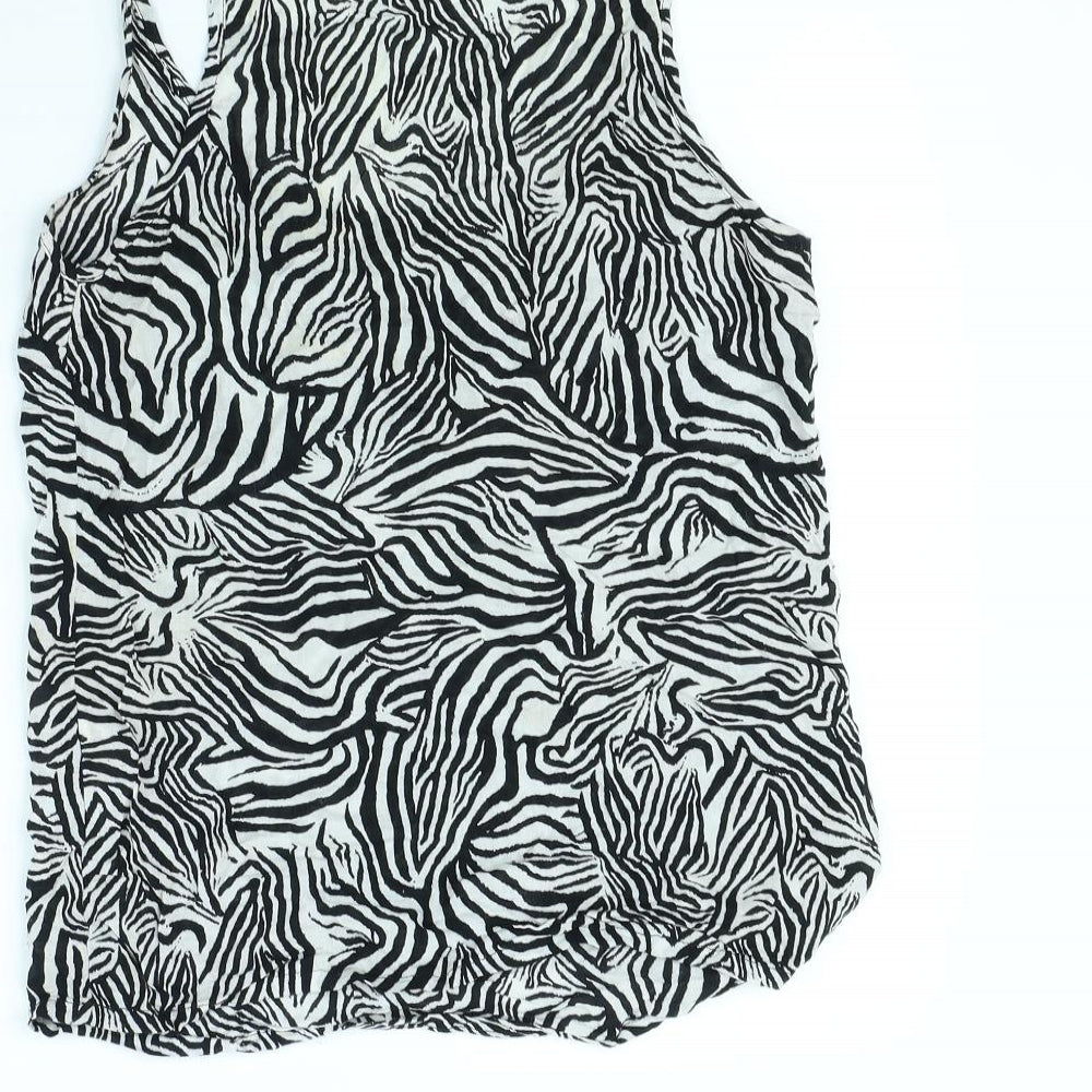 Womens UK Size M Zara White Basic Tank