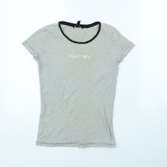 Womens UK Size M Mango White Basic T-Shirt