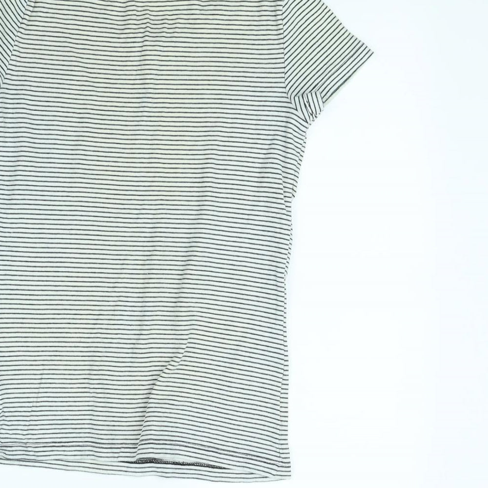 Womens UK Size M Mango White Basic T-Shirt