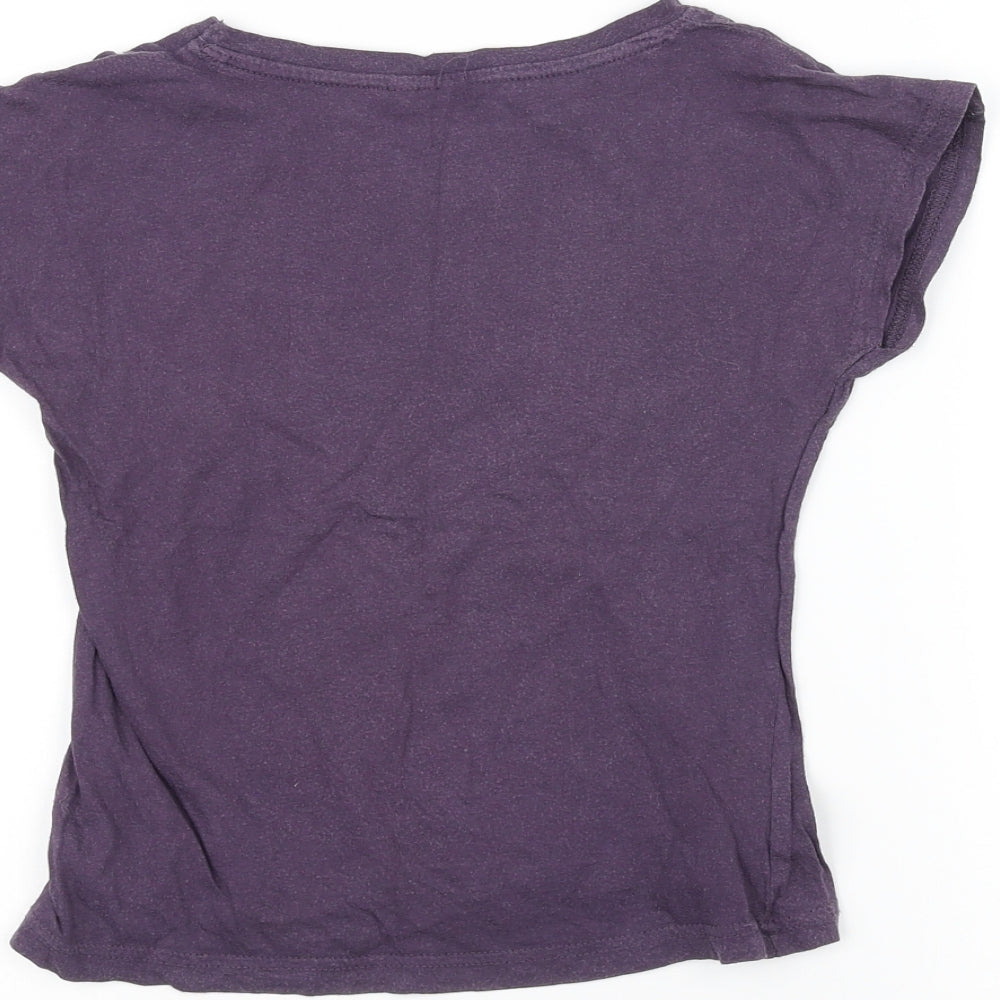 Miss E-vie Girls Purple Basic T-Shirt Size 8-9 Years - Love Heart