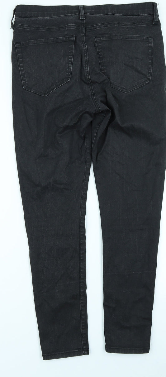 Topshop Womens Black Denim Skinny Jeans Size 34 in L32 in