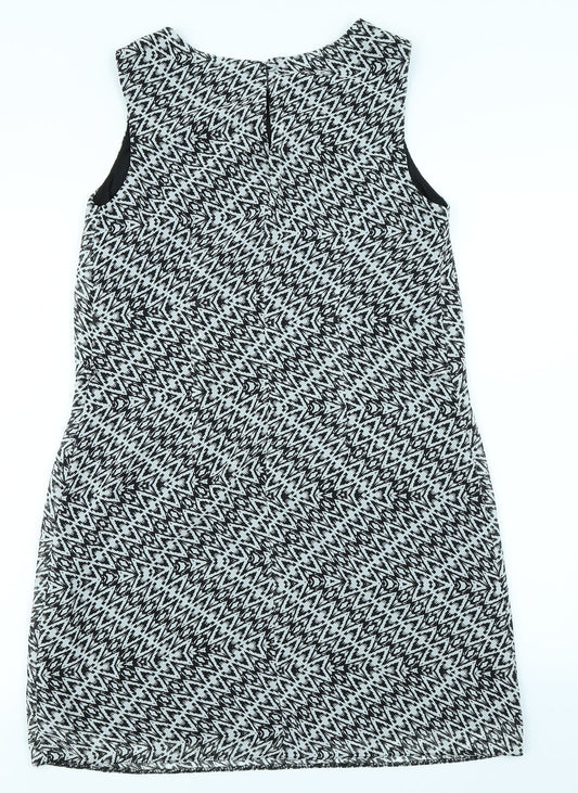 Atmosphere Womens Black Herringbone A-Line Size 10