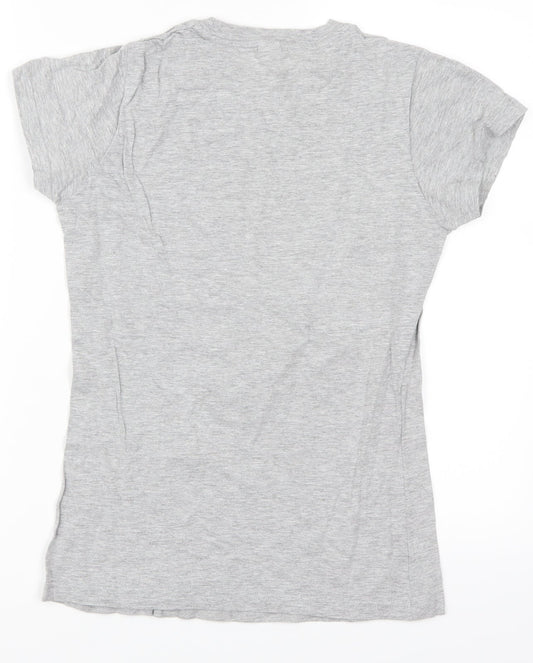 Womens UK Size M Anvil Grey Basic T-Shirt