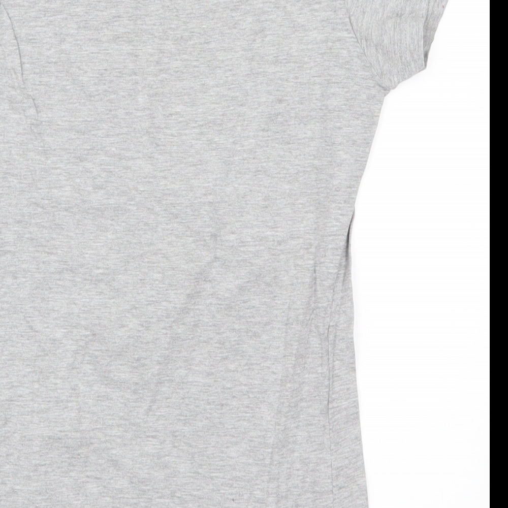 Womens UK Size M Anvil Grey Basic T-Shirt