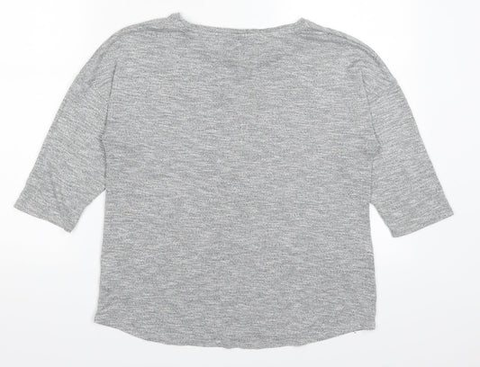 Papaya Womens Grey Basic T-Shirt Size 12 - Always Look on the Bright Side
