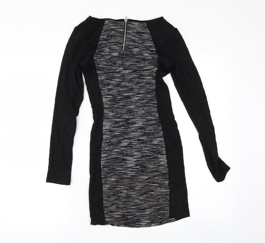 H&M Womens Black Striped Bodycon Size 6