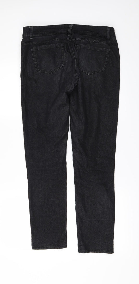 Denim & Co. Womens Black Denim Skinny Jeans Size 12 L29 in