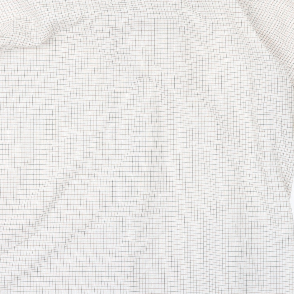 Mens UK Size 16 BHS Beige Button-Up Long Sleeve Casual Shirt