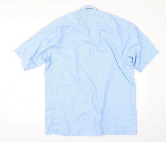 Peter England Mens Blue Button-Up Size 15.5