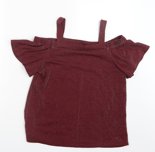 Womens UK Size 12 F&F Red Basic Blouse
