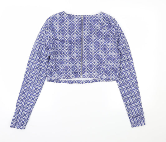 Womens UK Size 16 ASOS Blue Cropped Blouse