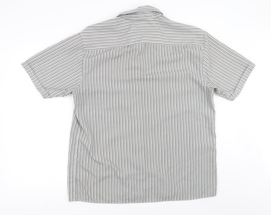 Mens UK Size XL Dunnes Stores Grey Button-Up Short Sleeve Casual Shirt