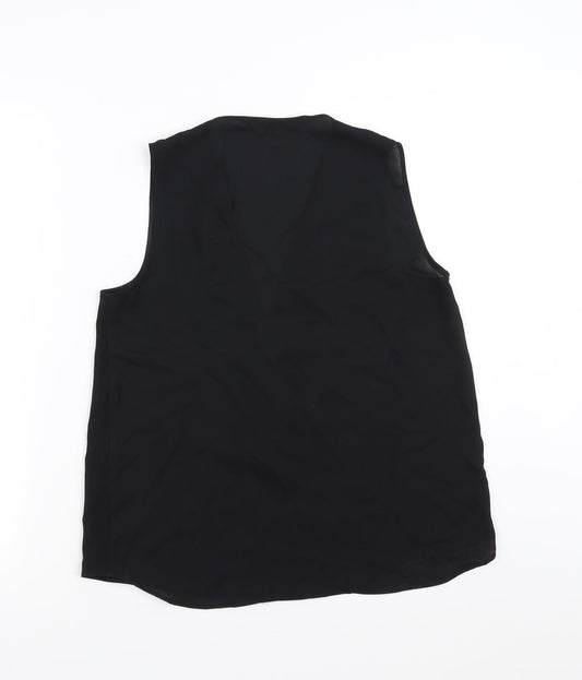 Womens UK Size S Zara Black Basic Blouse