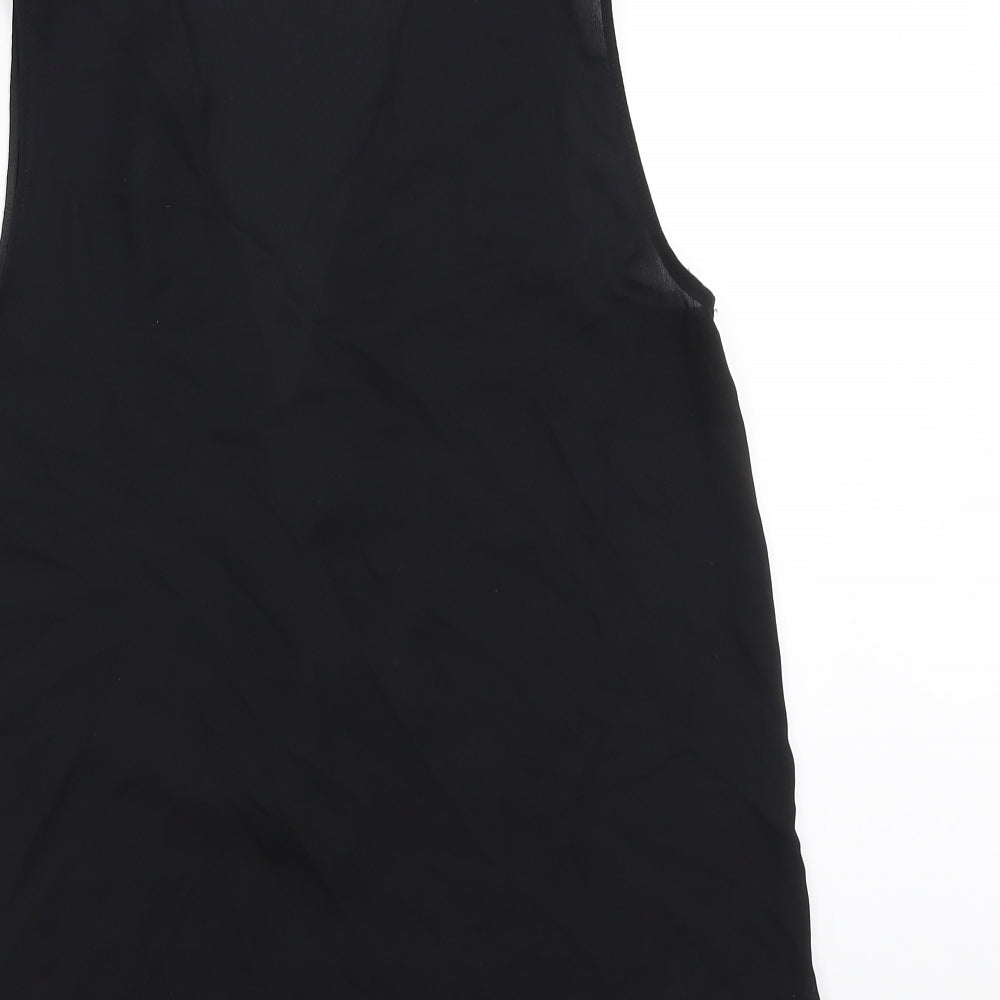 Womens UK Size S Zara Black Basic Blouse