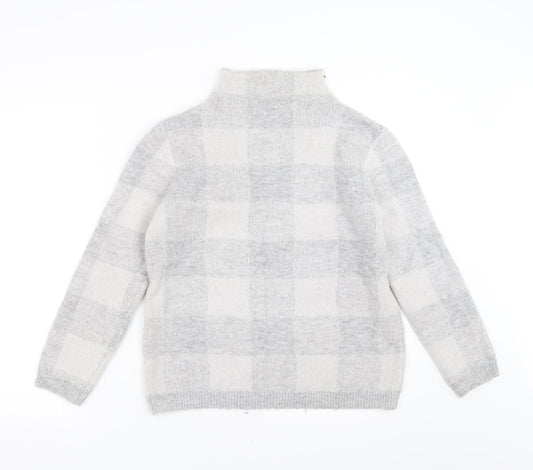 Peacocks Womens Grey Check Pullover Jumper Size M