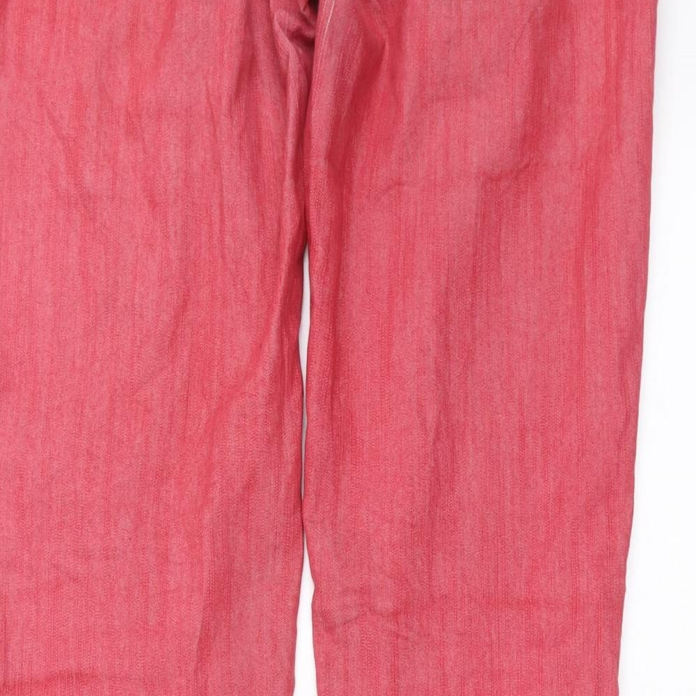 dele Womens Pink Denim Straight Jeans Size 12 L31 in