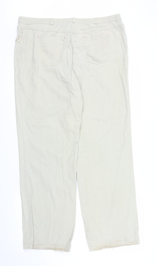 Basler Womens Beige  Denim Straight Jeans Size M L30 in