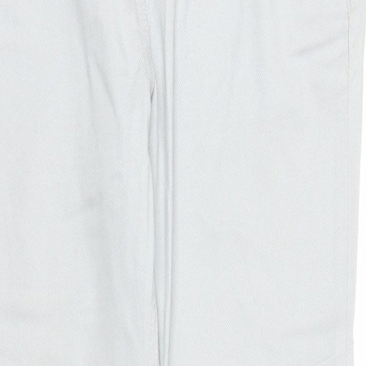 M&S Womens Grey Denim Carpenter Trousers Size 12 L29 in