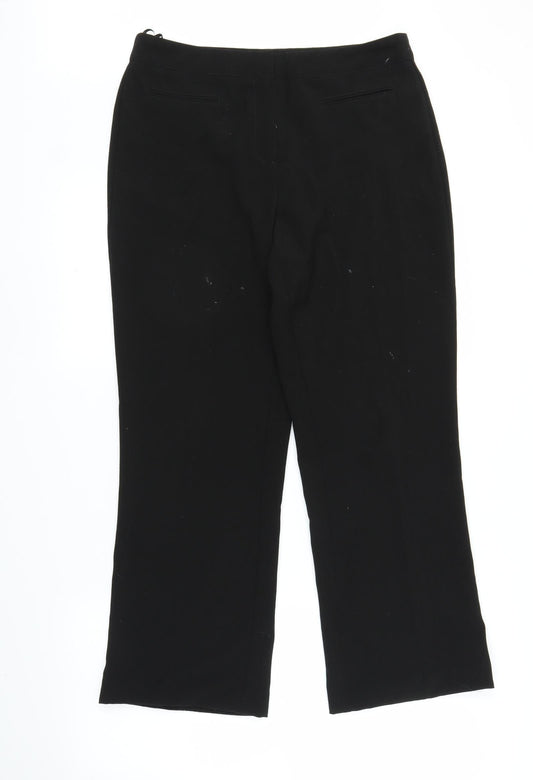 Womens UK Size 12 Mia Moda Regular Fit Black Trousers