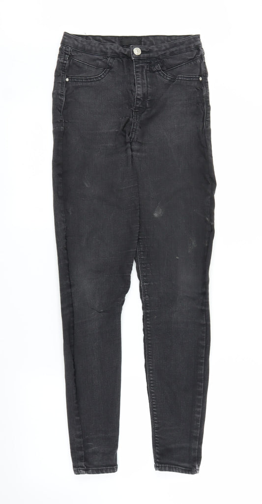 Womens UK Size 10 River Island Regular Fit Skinny Black Jeans