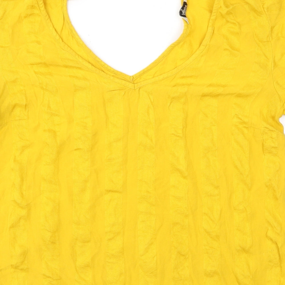 Papaya Womens Yellow Basic Blouse Size 12