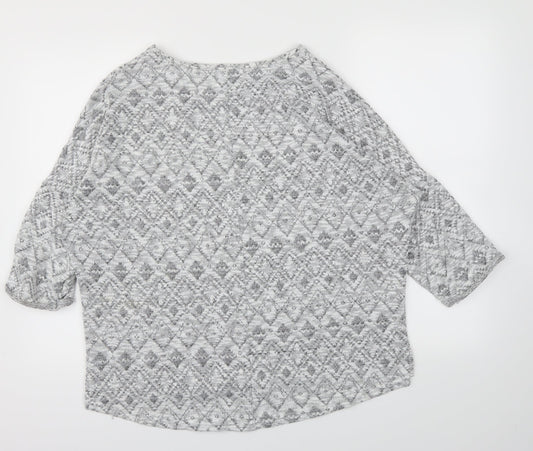 Papaya Womens Grey Basic T-Shirt Size L