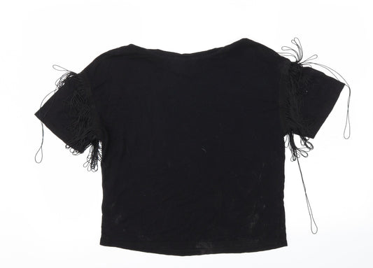 Womens UK Size 8 New Look Black Basic T-Shirt