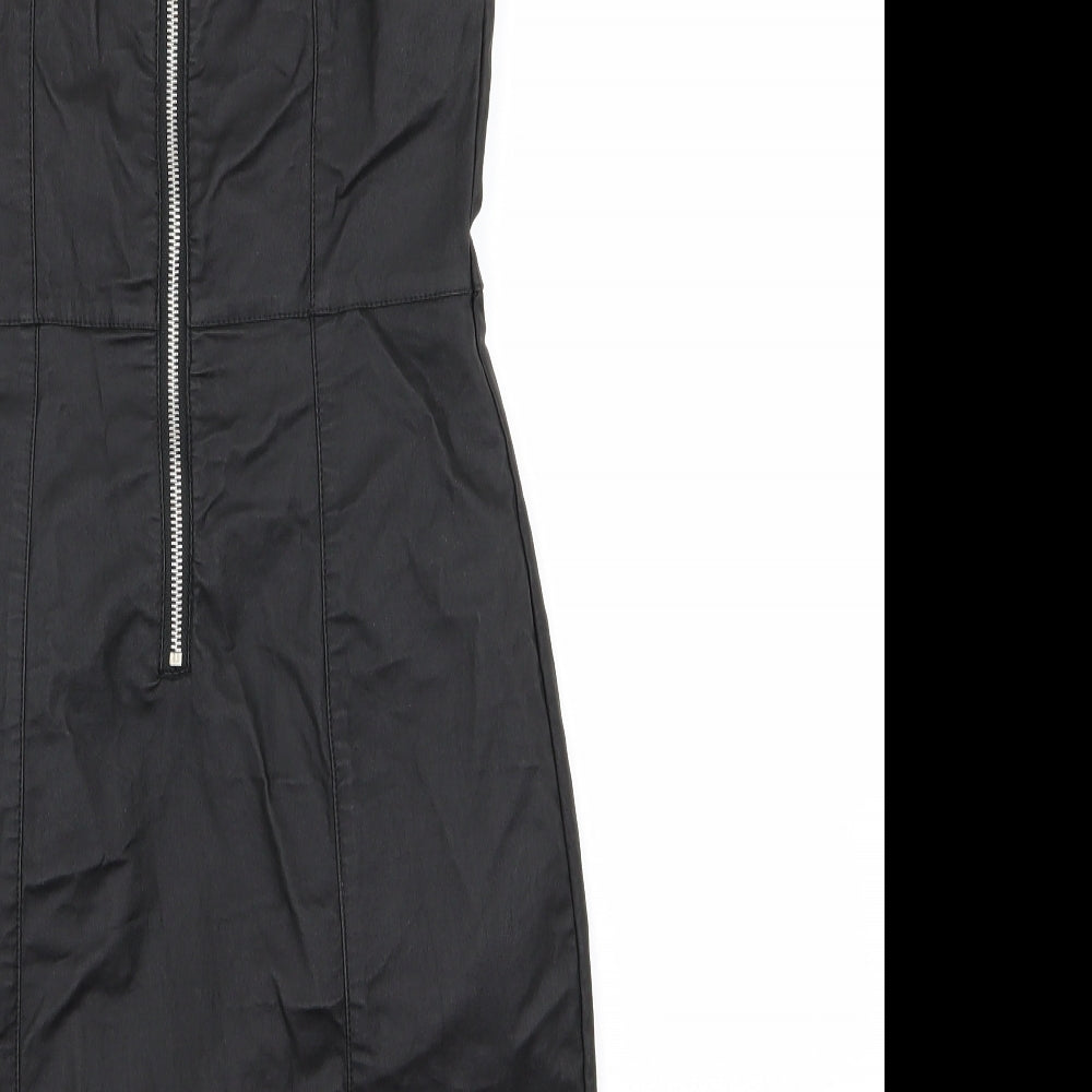 denim and co Womens Black A-Line Size 8 - leather dress