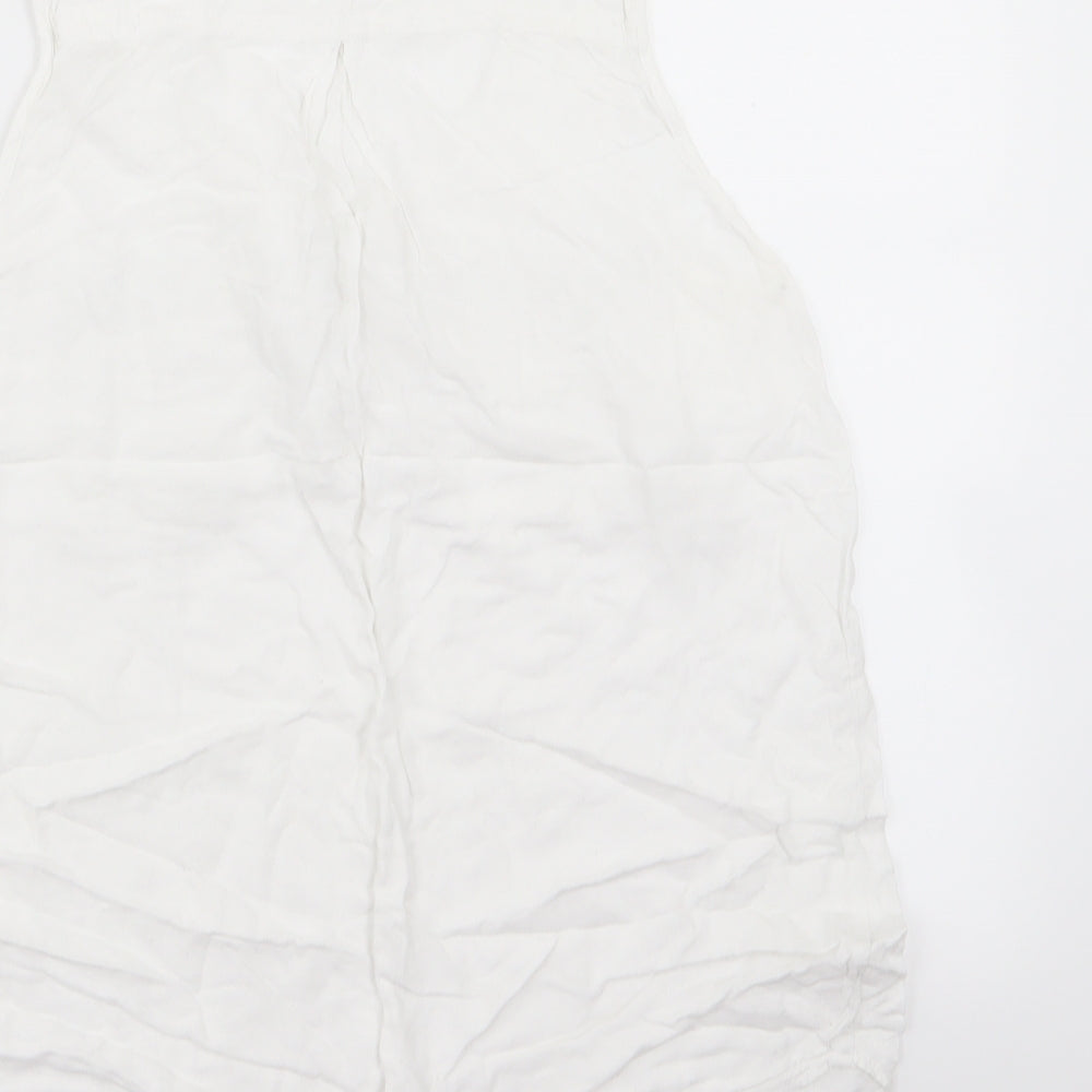 Womens UK Size 10 New Look White Basic Tank