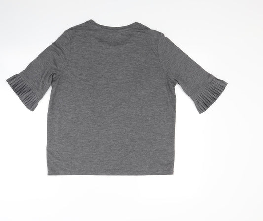 TU Womens Grey Basic Blouse Size 12