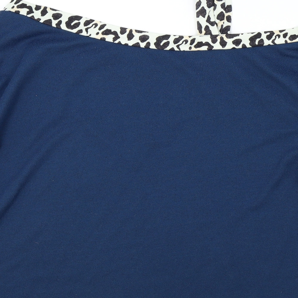 Preworn Womens Blue Animal Print Pullover Jumper Size XL