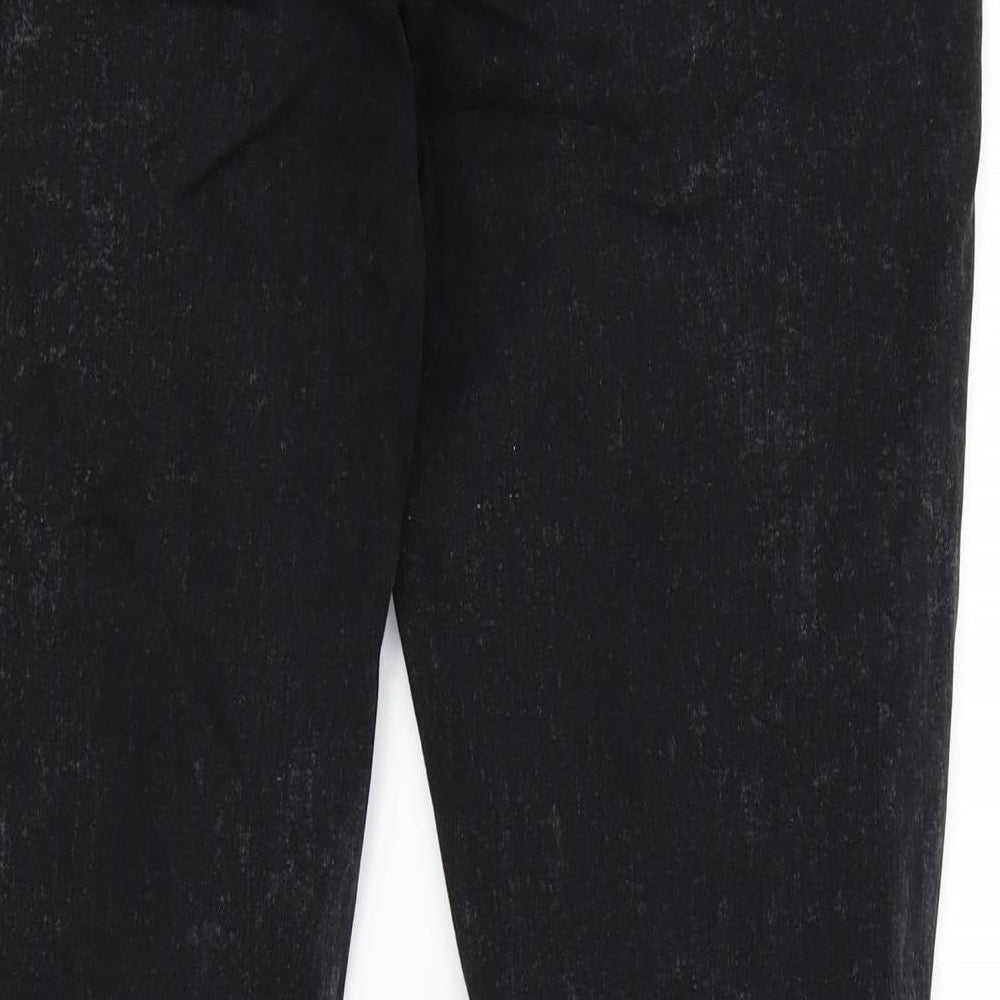 Denim & Co. Womens Black Straight Jeans Size 36 L29 in - Ripped details