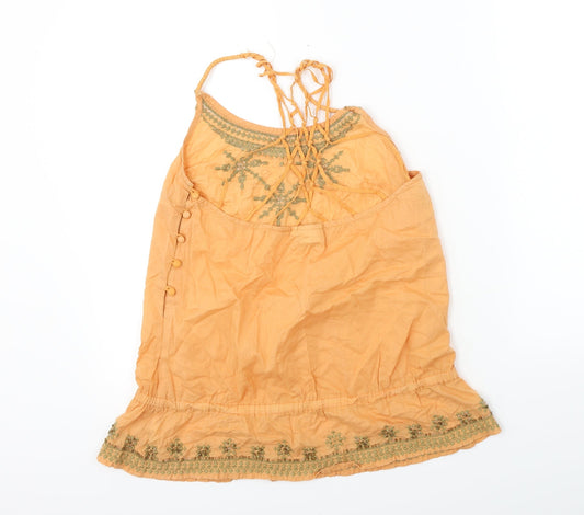 Womens UK Size 10 NEXT Orange Basic Blouse