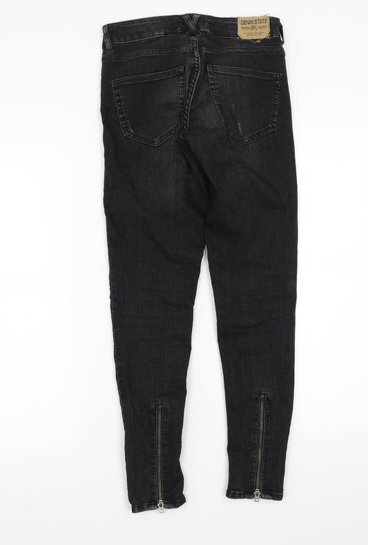 Womens UK Size 4 H&M Regular Fit Skinny Black Jeans